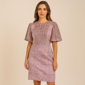 Ripetta silk floral short sleeve dress
